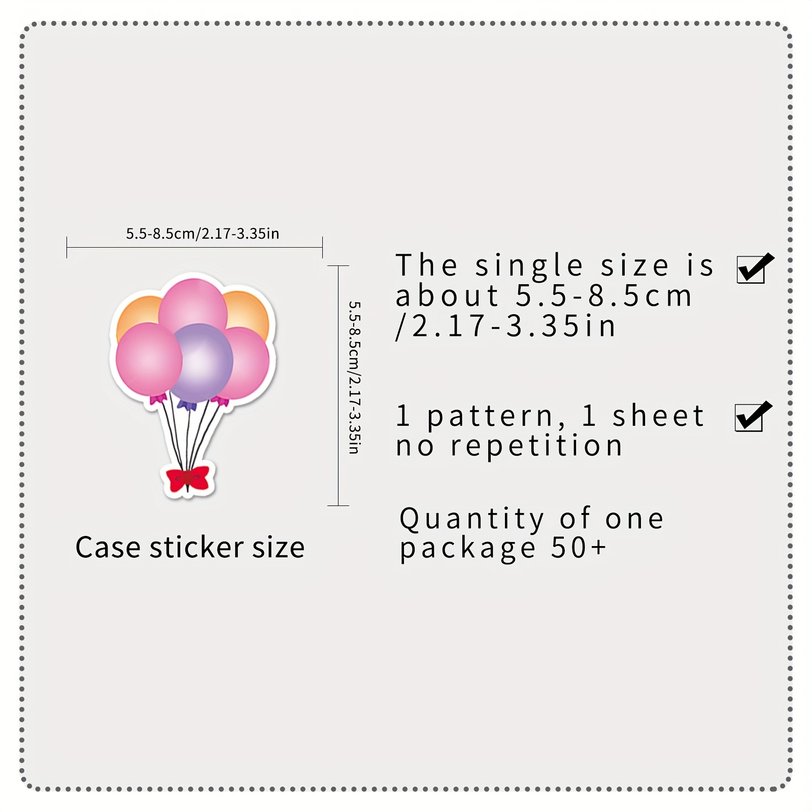 50pcs Birthday Decoration Balloon Stickers, Creative Cartoon