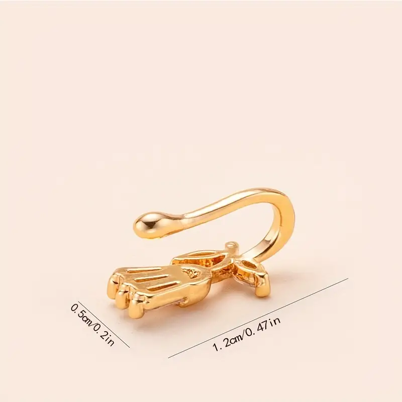 1pc personality charm no piercing copper inlaid zircon u shaped nose clip fake nose ring nose nail female no piercing piercing jewelry details 3