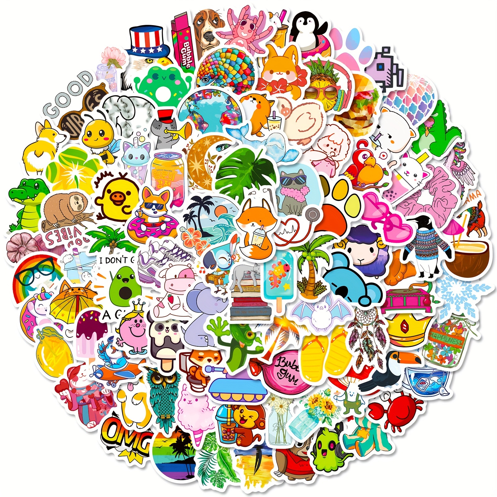 Color Series Mixed Stickers Cartoon Cute Small - Temu