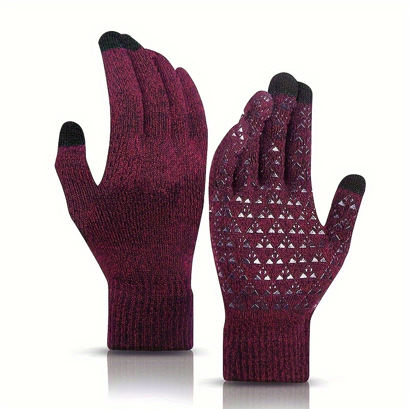 Thermal Windproof Knitted Winter Gloves Touch Screen Long Mittens