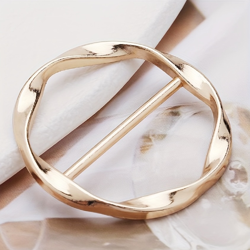 1pc Scarf Ring Golden Silvery Shawl Hijab Ring Buckle Elegant