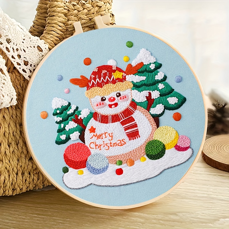 Christmas Theme Embroidery Kit For Beginners, Adults Diy Cross