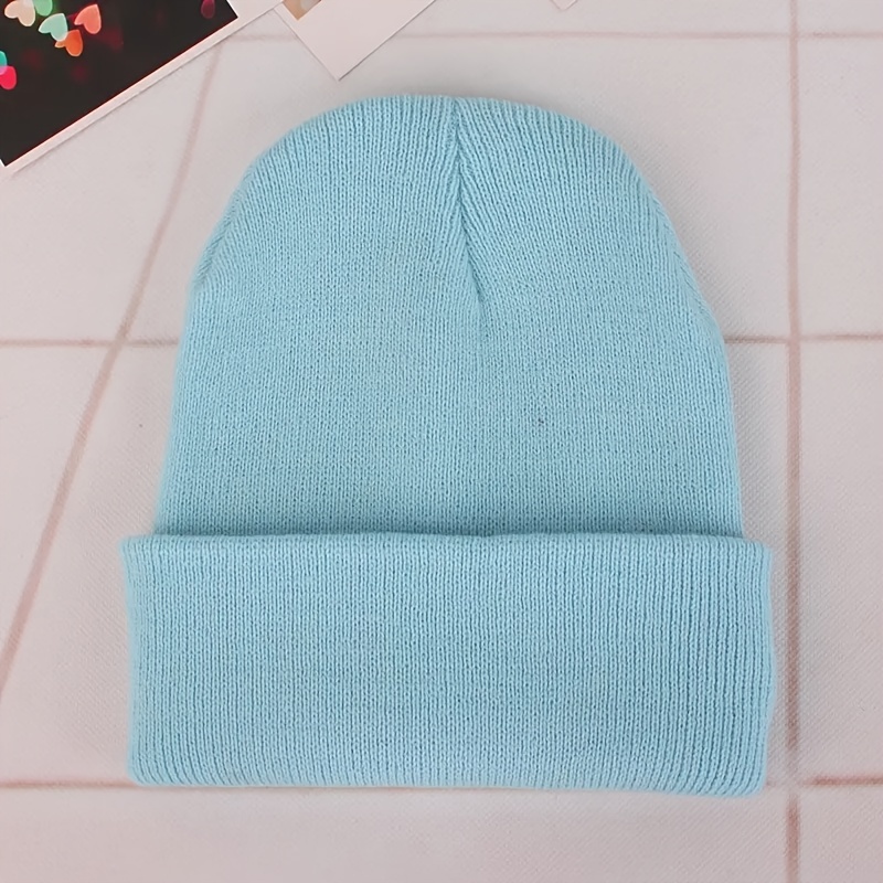 Fluorescent Knitted Beanie Hats Men Women Couple Elastic - Temu