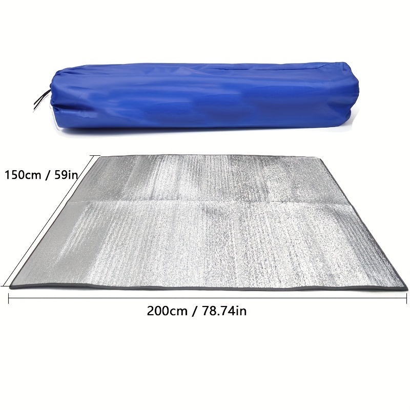 1pc Outdoor Camping Mat, Camping Aluminum Foil Picnic Mat, Portable Folding Outdoor Tent Mat, Sides Suitable For Beach And Dormitory Use