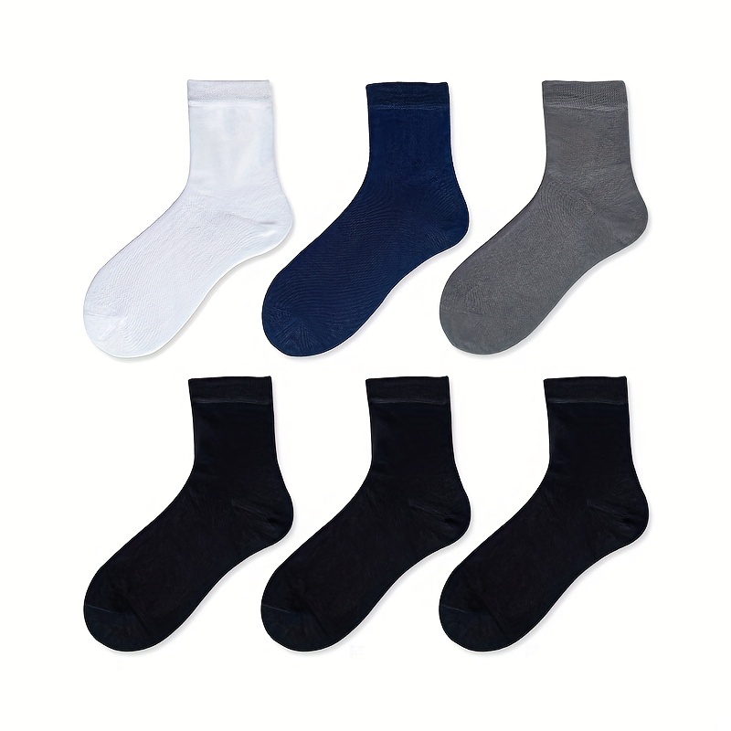 6 Pairs Bamboo Fiber Business Socks Antibacterial Deodorant