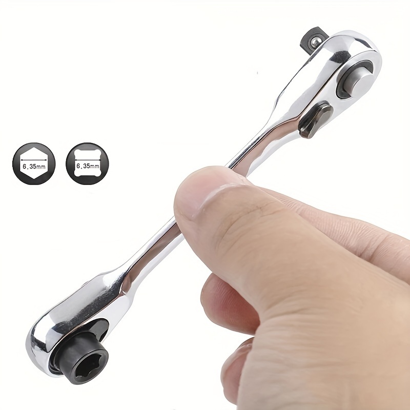 

1/4"mini Ratchet Wrench Batch Head Handle Small Fly Socket Wrench Double-ended Torque Wrench Spanner Hand Repair Tools