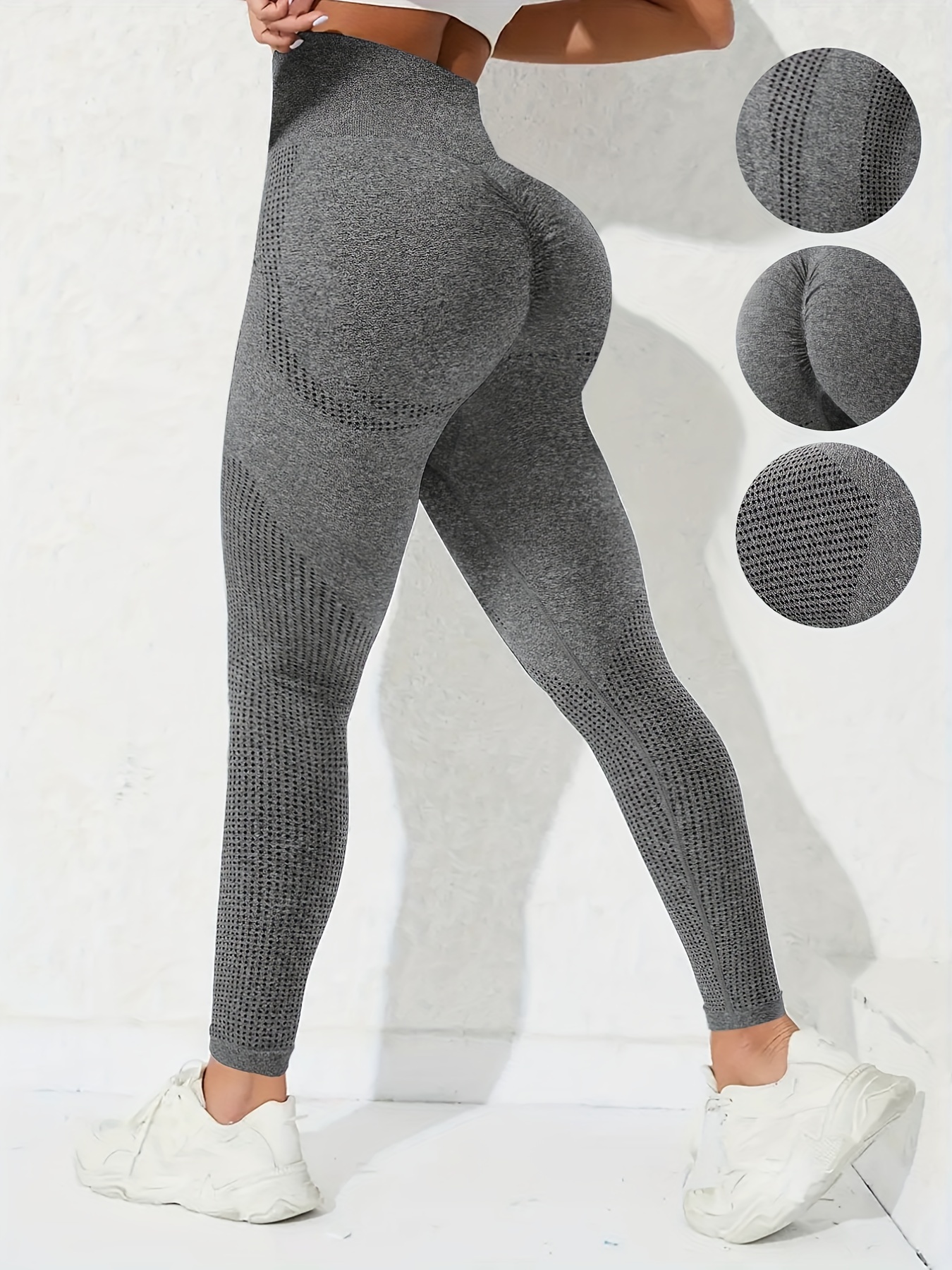 QOQ Women's Seamless High Waist Leggings Tummy Control Yoga Pants
