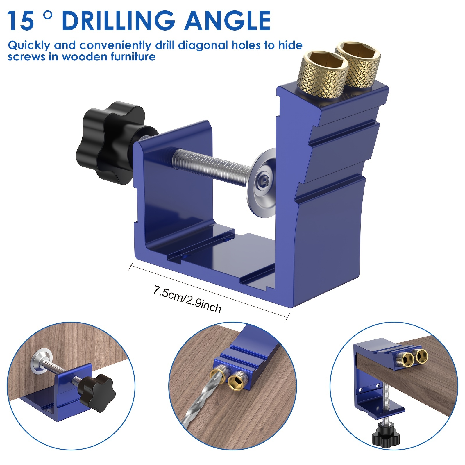 Pocket Hole Jig Kit Adjustable High Precision Hole Drill - Temu