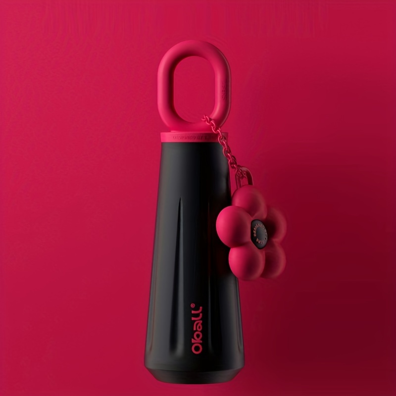 stylish durable   steel water bottle leakproof portable with handle flower charm bpa free ideal for outdoor activities camping travel fits   in car cup holder outdoor hydration floral charm design leakproof design insulated water bottle Product details 4