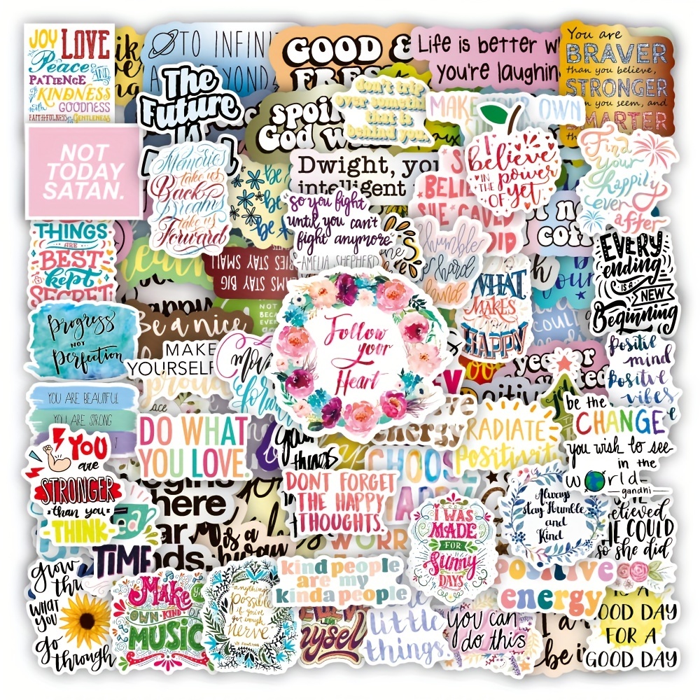 100 Stück Inspirierende Zitat-Aufkleber, Motivierende Aufkleber Für  Erwachsene, Teenager, Studenten, Inspirierende Aufkleber Für Journaling