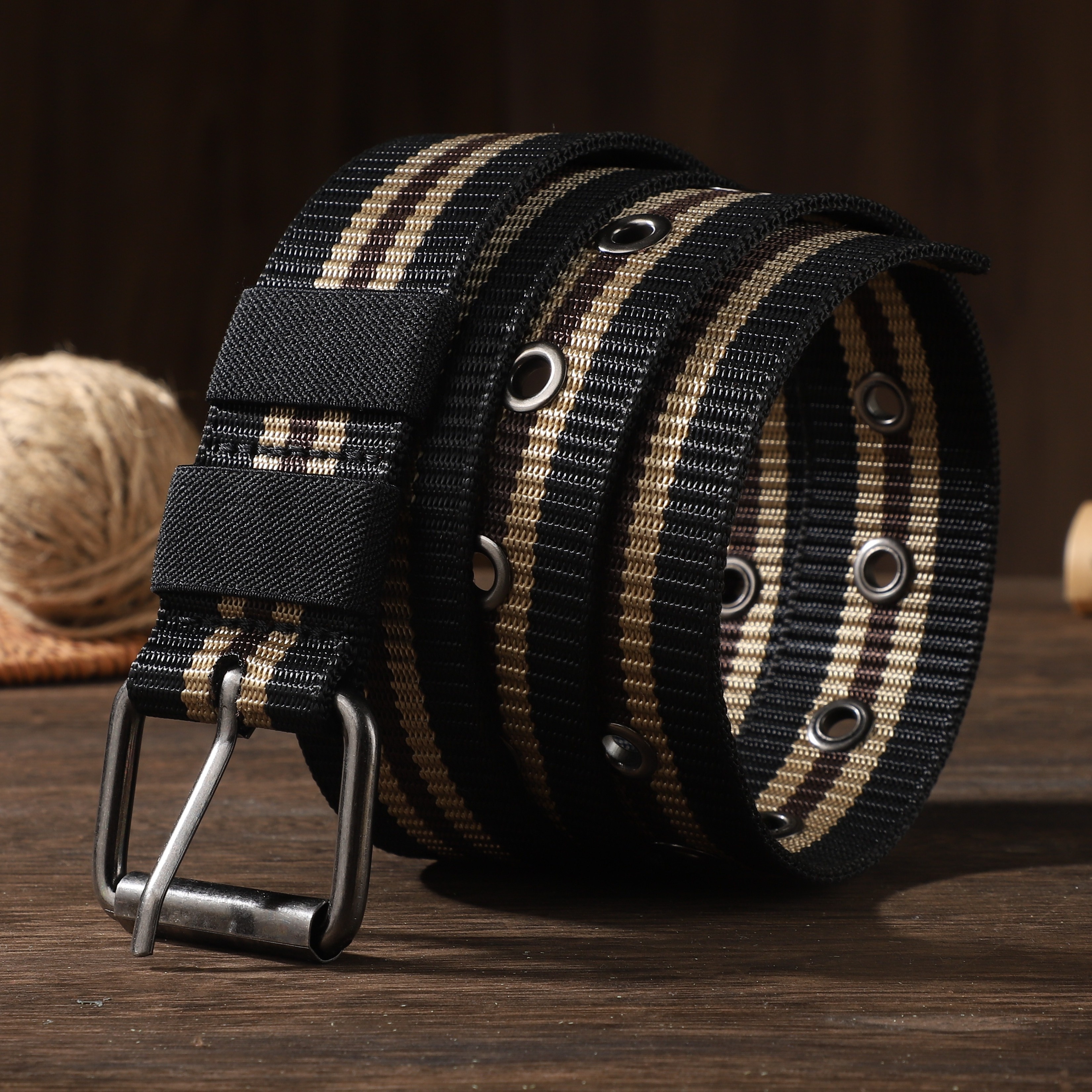 1pc Men Women Multi-hole Nylon Belt Outdoor Casual Jeans Belt