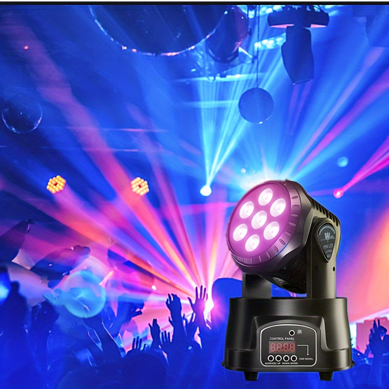  U`King Luces de DJ, 4 luces de fiesta con efecto de haz  activado por sonido DJ RGBY LED proyector luces de fiesta luces de música  por control DMX para bailar cumpleaños