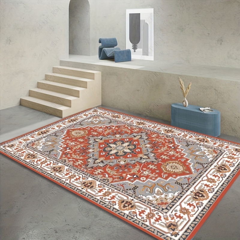 RUGxDJ Boho Small Area Rug Persian 2x3 Entryway Rugs Indoor Throw Rug with  Rubber Backing Washable Kitchen Rug Non Slip Floral Accent Doormat Thin