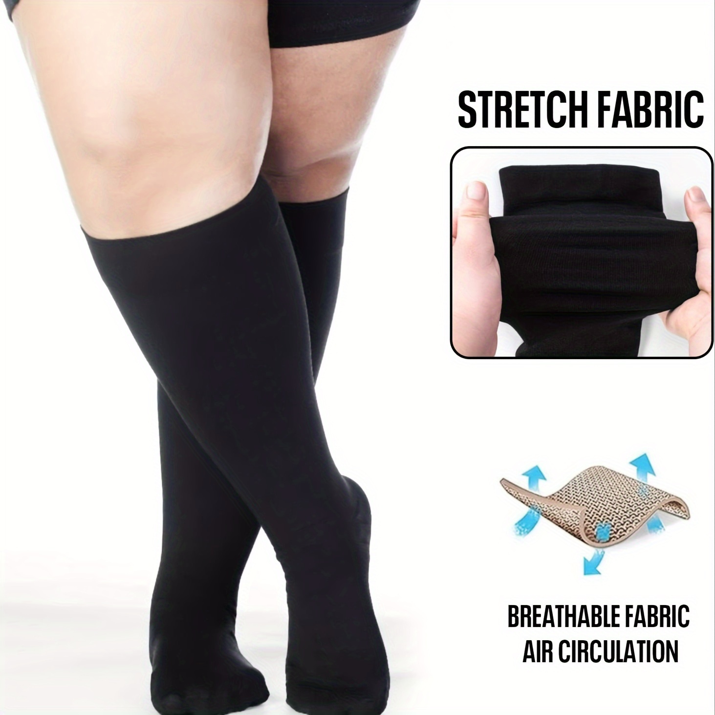 Plus Size Compression Socks Women Men Wide Calf Compression - Temu