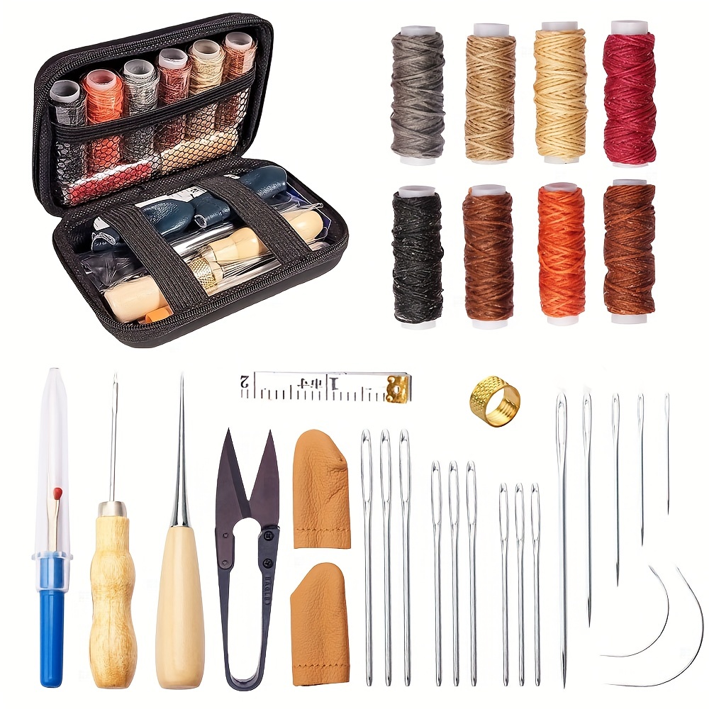 Leather Craft Hand Tools Kit for Hand Sewing Stitching Stamping Saddle DIY  Making Leather Tools Set Leathercraft Adults Gifts - AliExpress