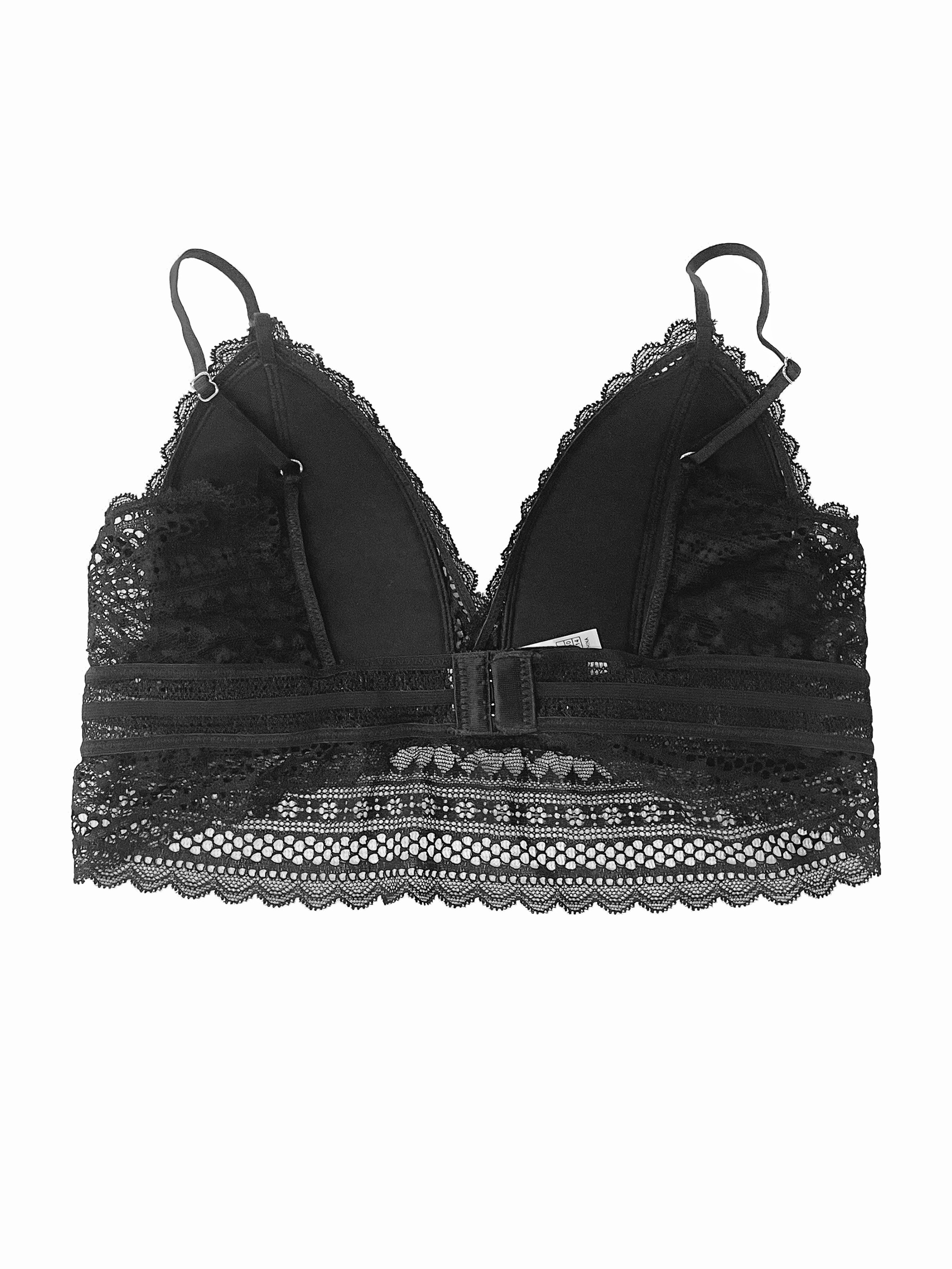 Valentine's Day Floral Lace Triangle Bralette Comfy - Temu