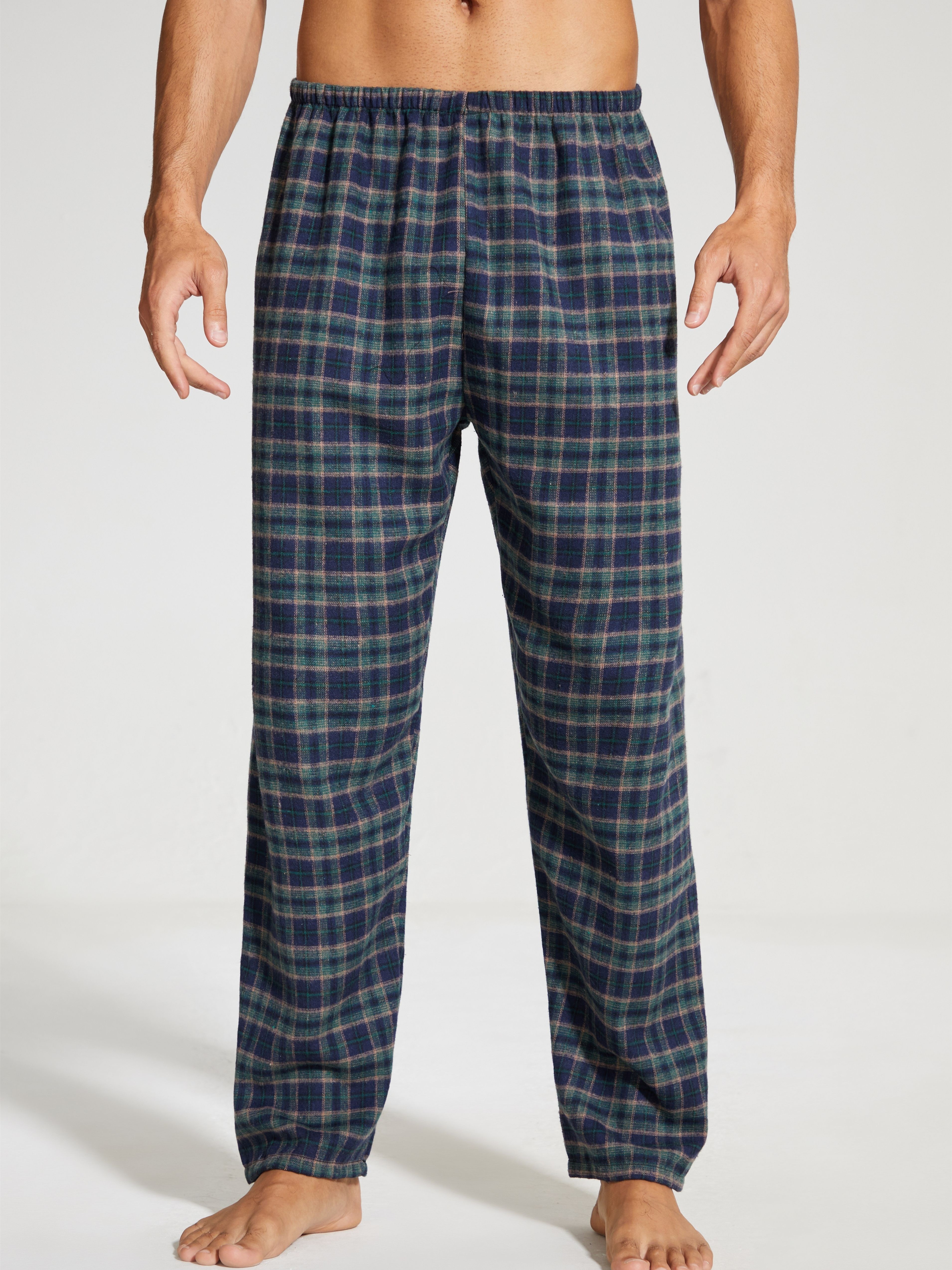 Classic Plaid Pajama Pants Men's Loose Loungewear Comfy - Temu New Zealand