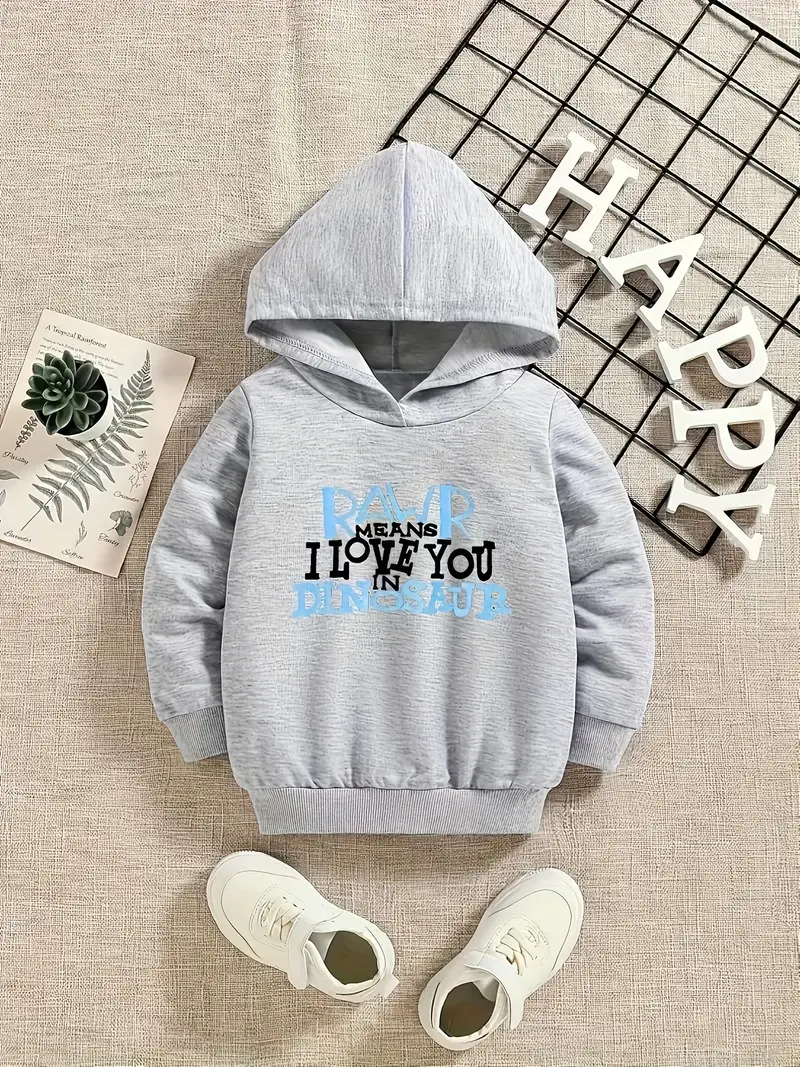 ROAR SIGNIFICA EU TE AMO EM DINOSAURO Letter Print Boys Casual Pullover  Long Sleeve Hoodies, Boys Sweatshirt Para Primavera Outono, Crianças Hoodie  Tops Outdoor - Temu Portugal