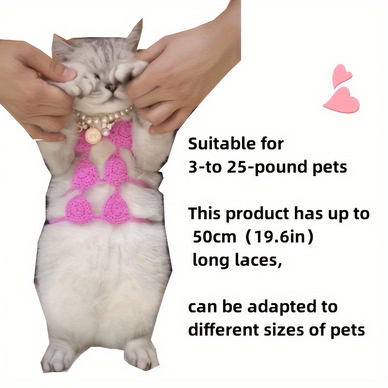 2023 Handmade Wool Cat Bikini Sexy Pet Funny Underwear Cat Bra