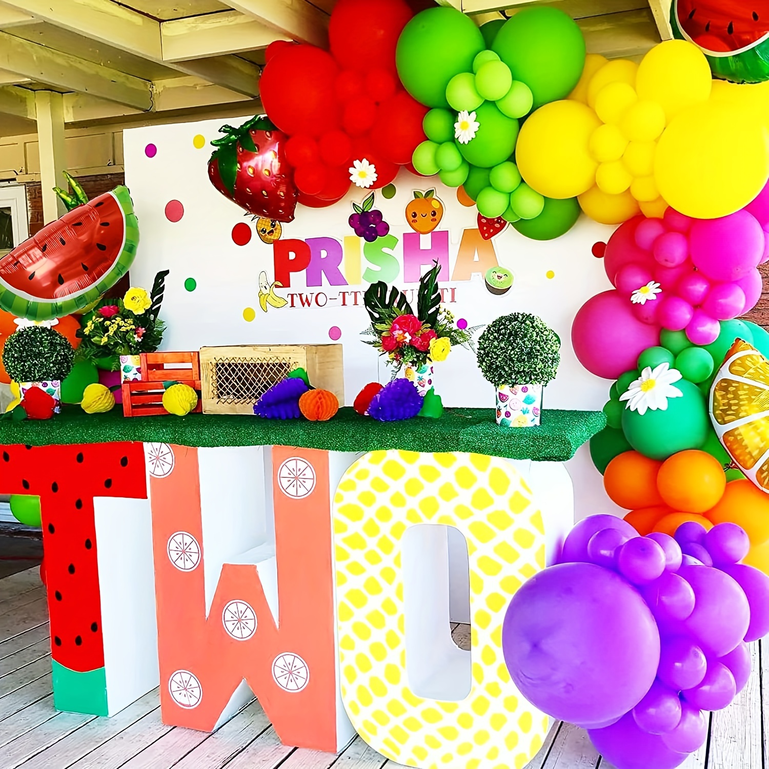 Hawaiian Balloon Garland Arch Kit Summer Fruit Theme Party - Temu