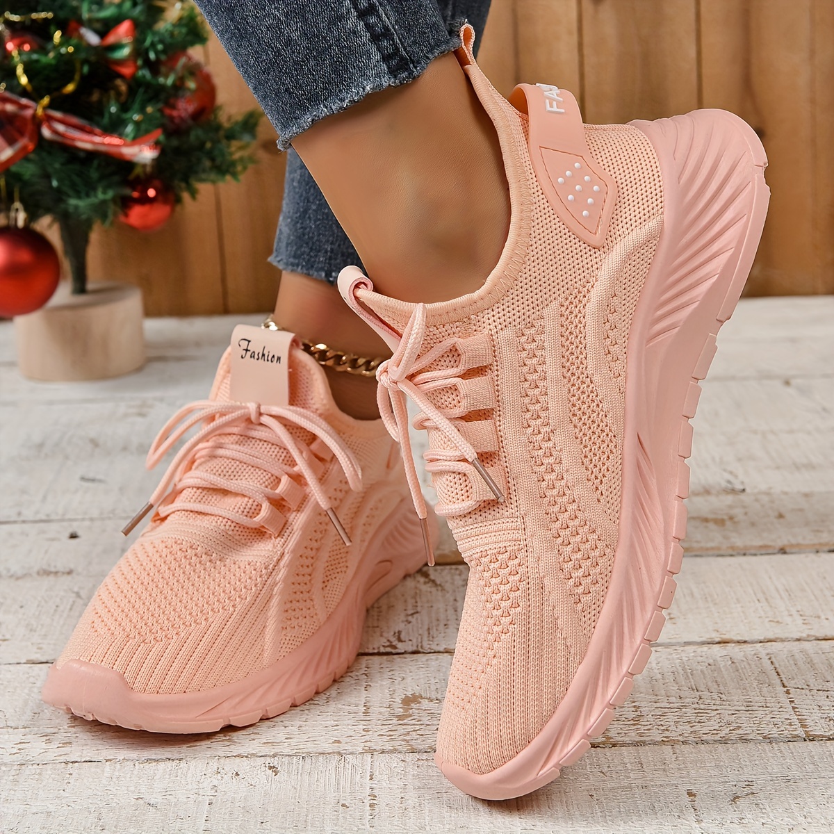 Women's Knitted Sports Shoes, Breathable & Comfortable Low Top Running  Shoes, Casual Tennis Gym Shoes