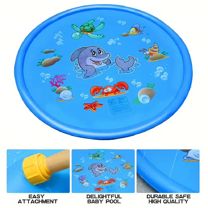 1pc childrens outdoor water spray mat pvc inflatable splash proof mat outdoor lawn play mat play water spray mat fun details 2