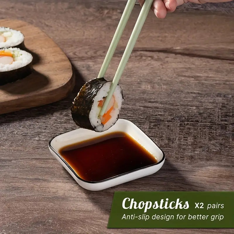 Sushi Making Kit, Silicone Sushi Mat, Including 1 Sushi Rolling Mats,  Chopsticks, 1 Spreader Beginner Sushi Kit - Temu Republic of Korea