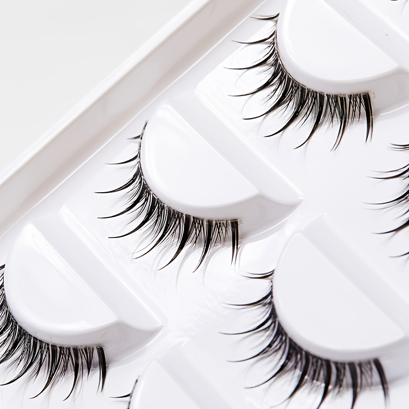 5 Pairs Crisscross Wispy False Eyelashes Japanese Style Anime Lashes