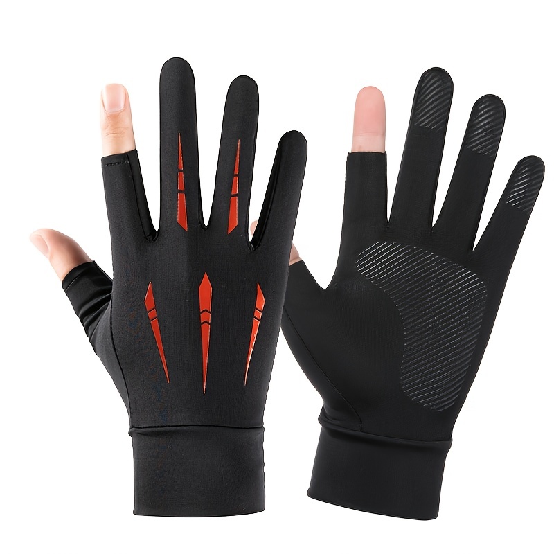 Reflective Uv Protection Ice Silk Gloves Thin Breathable Non - Temu