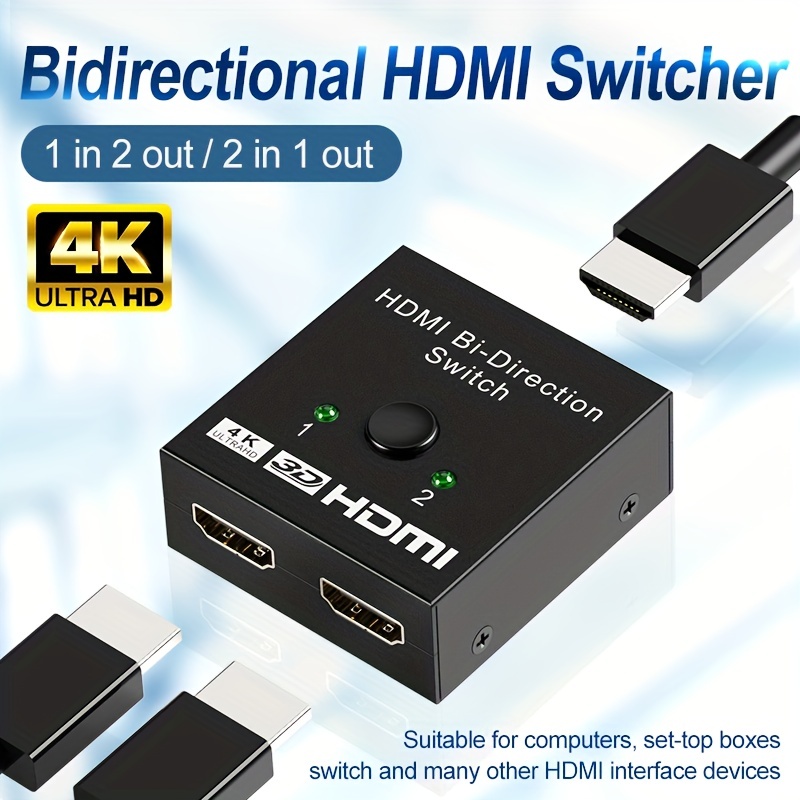 2-in-1 Bi-Directional HDMI Splitter and Switch 
