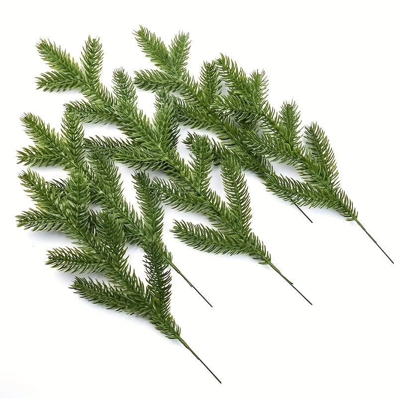 25Pcs 13.8 Artificial Pine Branches Decor Faux Fake Pine Leaves