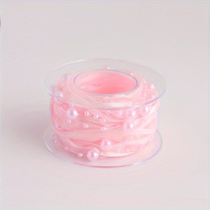 Artificial Bead Pearl Ribbon Chiffon Ribbon And Organza Lace - Temu