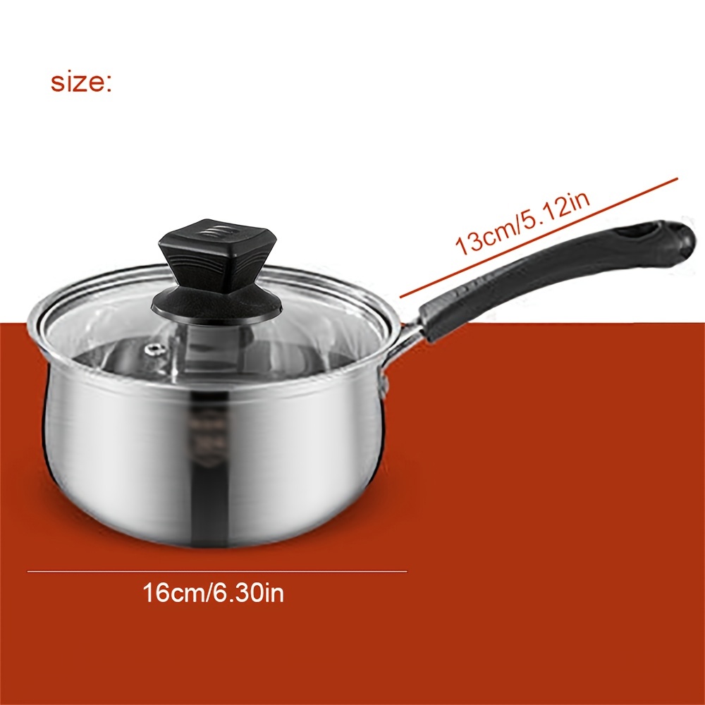 Korean Stainless Steel Instant Noodle Pot with Lid Household Non-Stick Pans  Soup Saucepan Cookware Kitchen Cooking Utensils