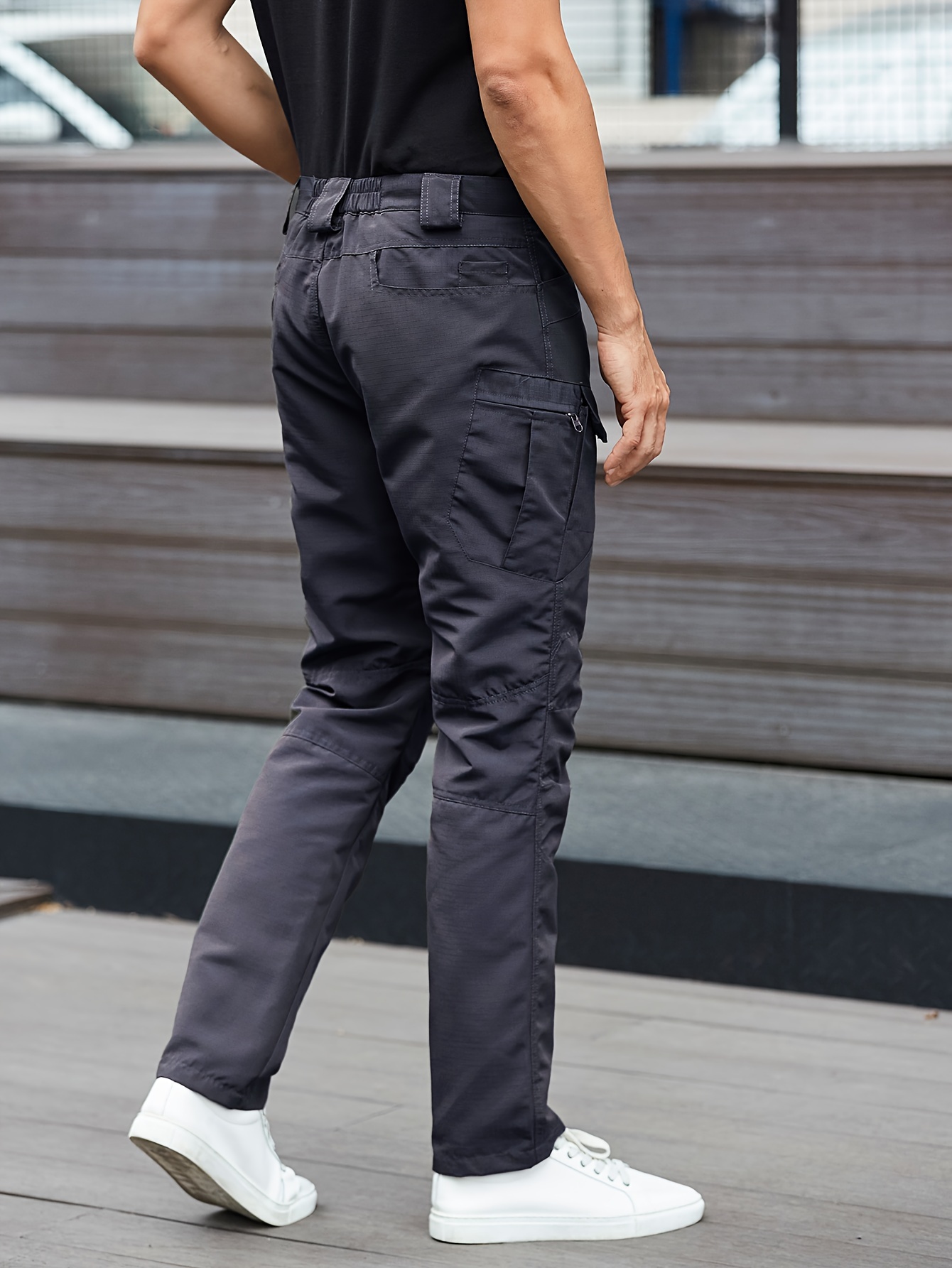 Men's Trendy Multi Flap Pocket Trousers, Wide Leg Loose Casual Outdoor  Baggy Pants, Men's Jean Work Pants Outdoors