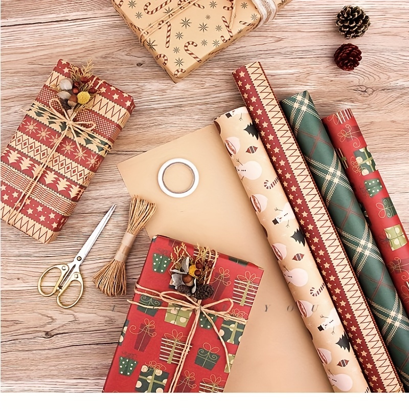 Christmas Wrapping Paper, Vintage Kraft Paper Gift Wrapping Paper, Santa  Claus Christmas Tree Cartoon Wrapping Paper, Each, Navidad, Wrapping Paper,  Tissue Paper, Flower Bouquet Supplies, Gift Wrapping Paper, Flower Wrapping  Paper, Gift