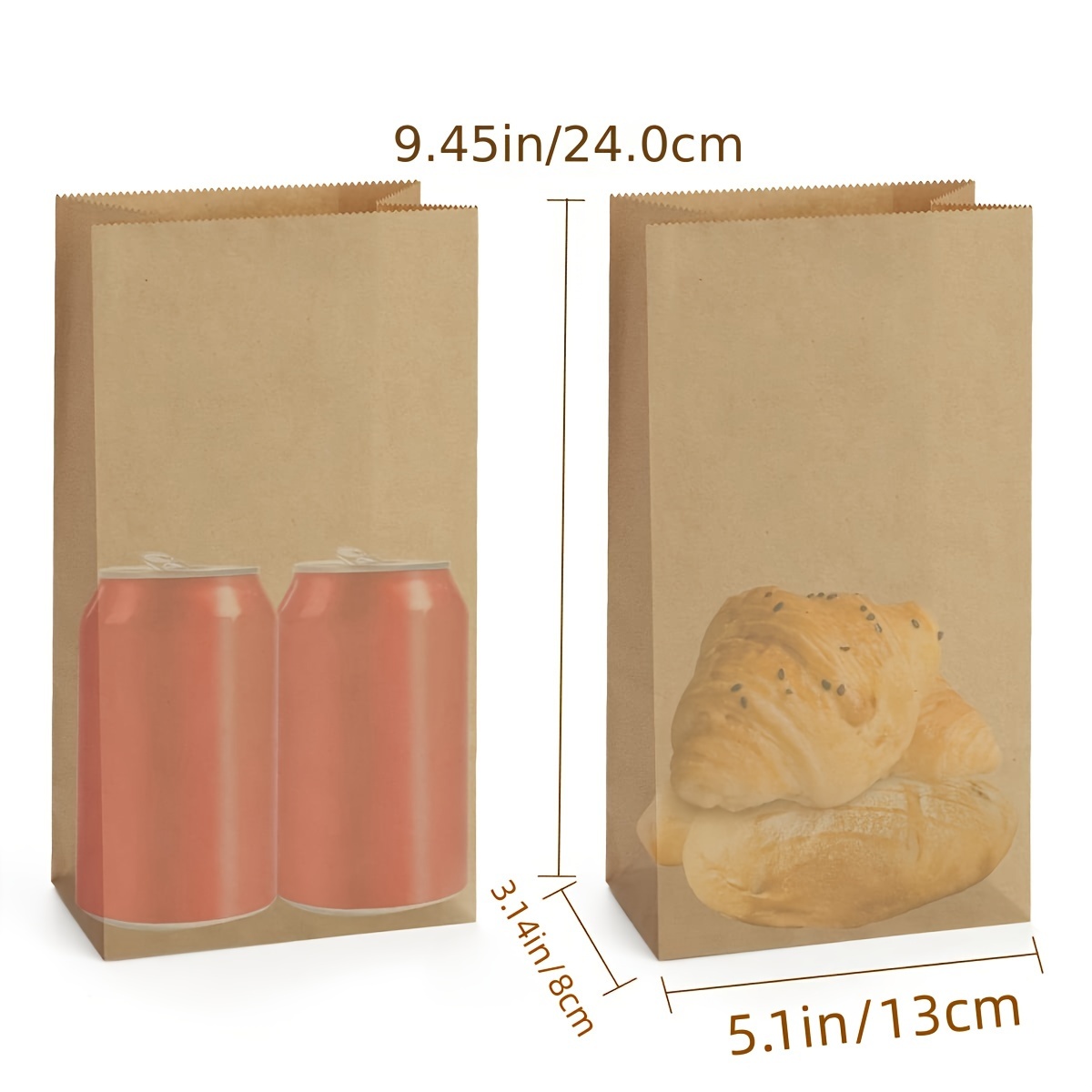 Paper Lunch Bags 50 Count Large White Lunch Bags Kraft White Paper Bag