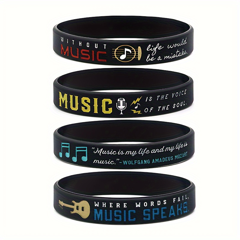 NEW] Rock Band Silicone Rubber Bracelet Unisex Accessory