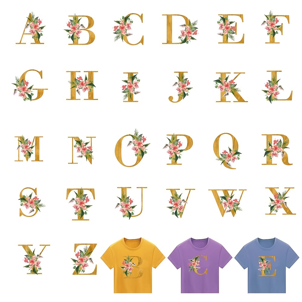 IRON ON GLITTER Letters & Numbers HotFix FABRIC T-SHIRT TRANSFER