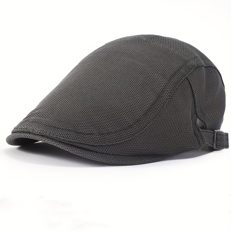 Hat Mens Summer Thin Mesh Breathable Beret Hollow Breathable Peaked Outdoor  Sun Protection Sunshade Hat Fashion All Match Solid Color Forward Hat, Check Out Today's Deals Now