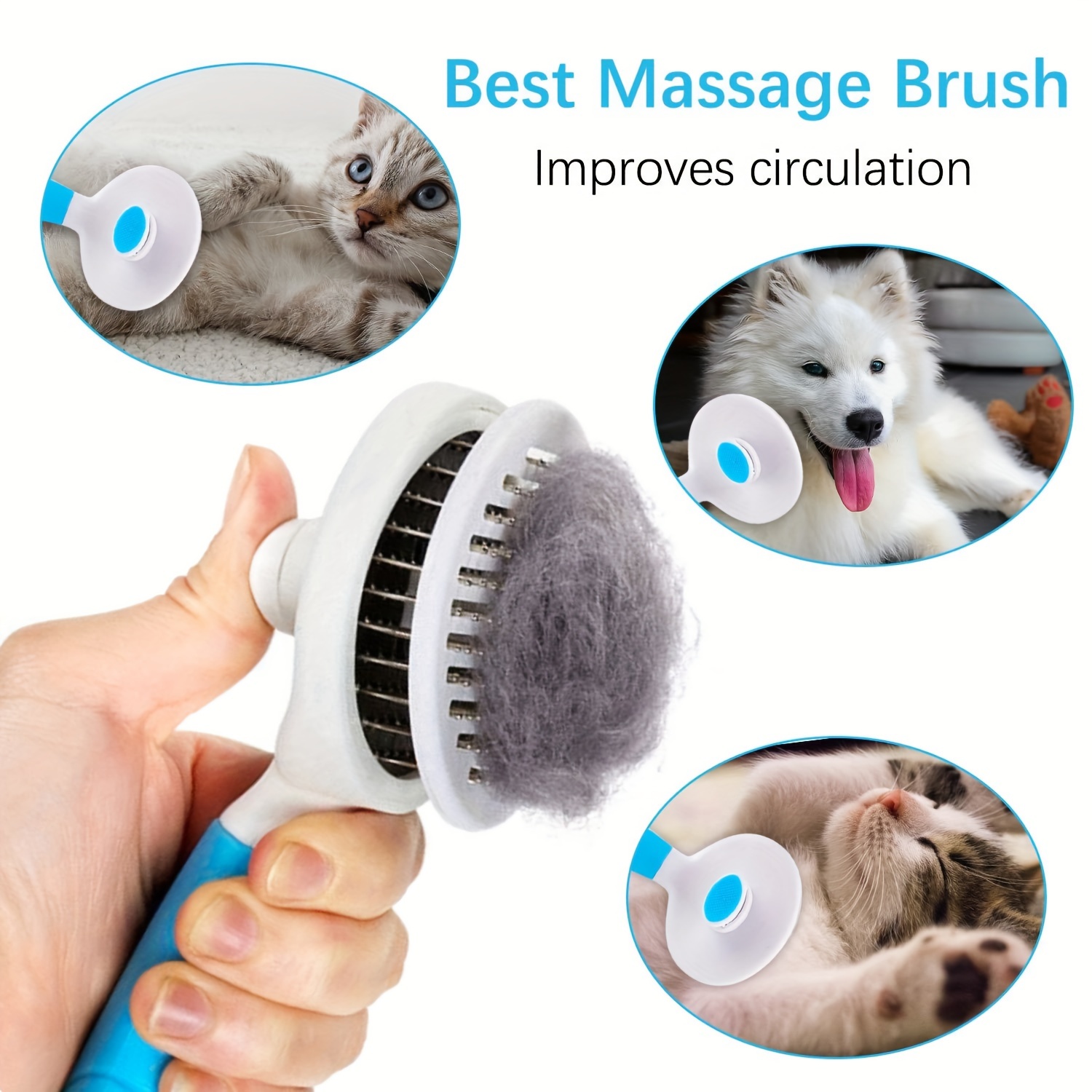 Dog Grooming Brush Self Cleaning Slicker Comb Brushes for Dogs