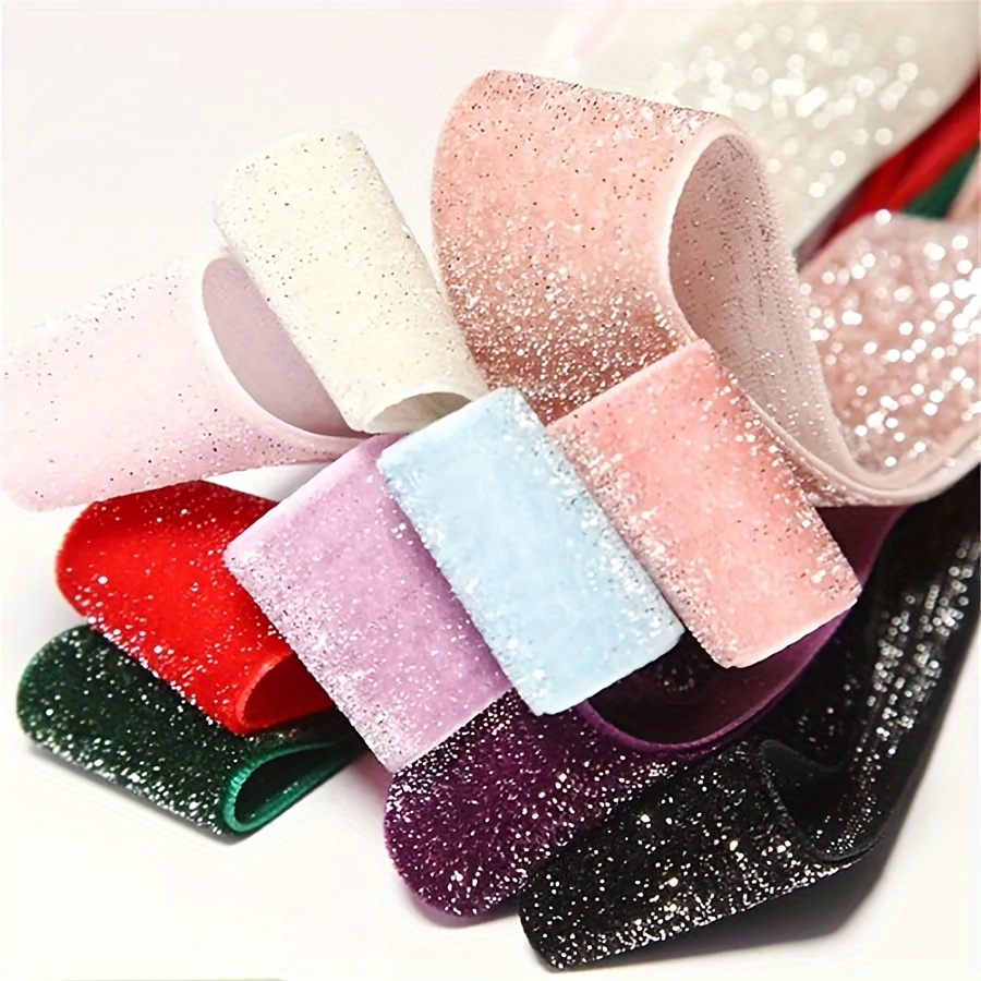 5 Yards Glitter Velvet Ribbon For Gift Wrapping Diy Hair - Temu