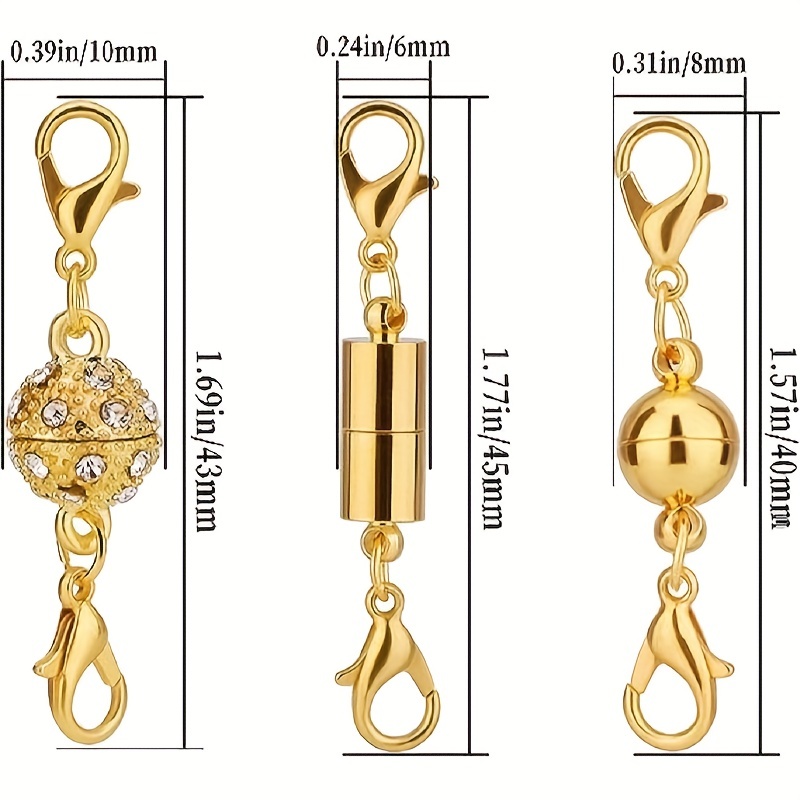 4pcs Magnetic Necklace Clasps And Closures Golden And Silver Plated  Bracelet Converter Clasp, Suitable For Necklaces Chain Extender Clasps  Jewelry Fi