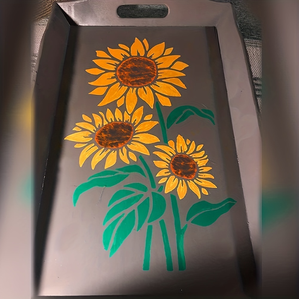 Reusable Plastic Flower Stencil Bundle Sunflower Rose Dahlia - Temu