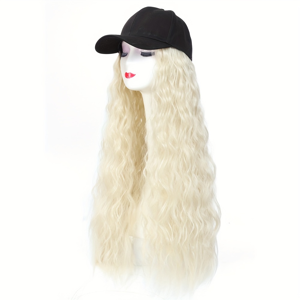 Detachable Hat Wig Baseball Fisherman Wig Long Wave Temu