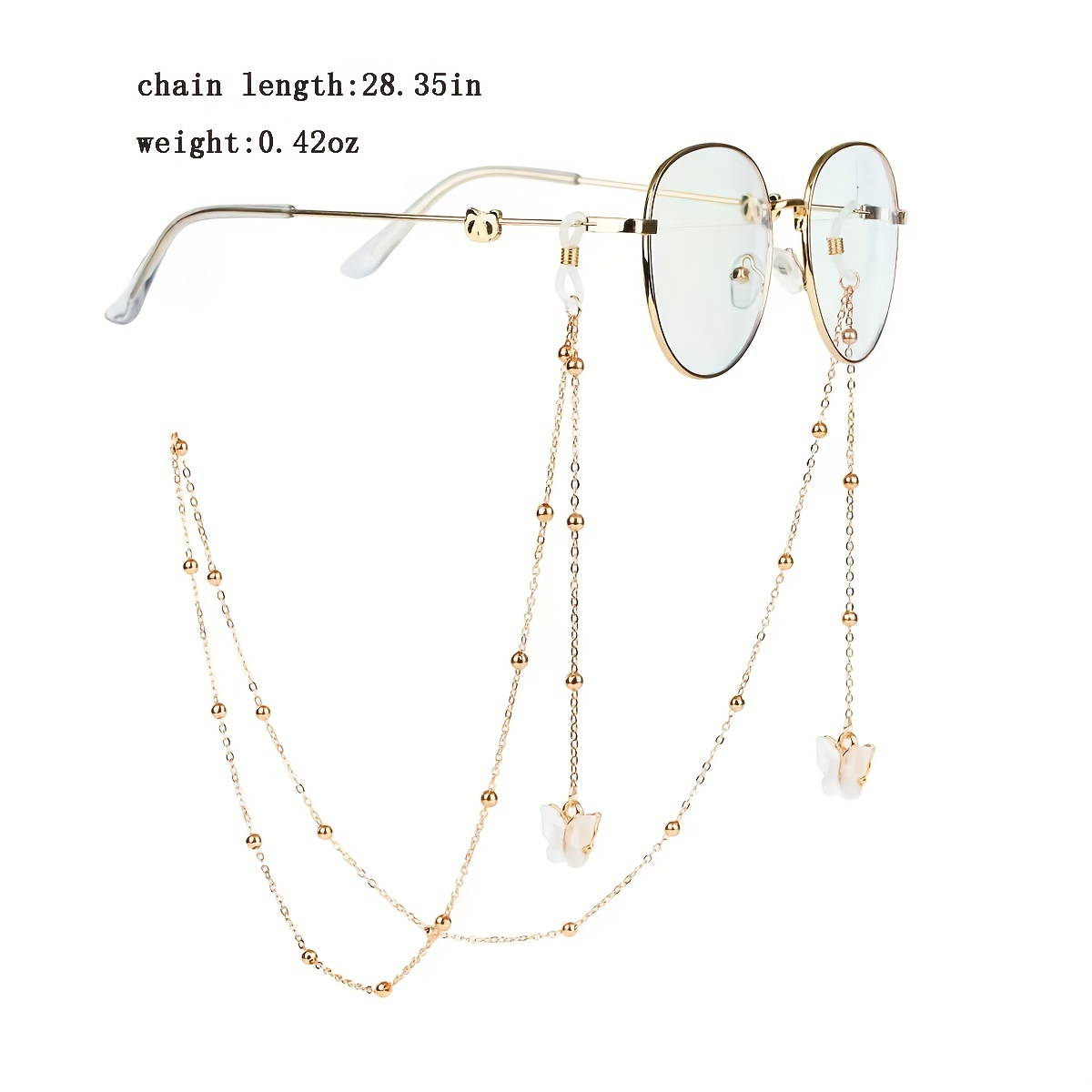 Butterfly Beads Glasses Chain Mask Holder
