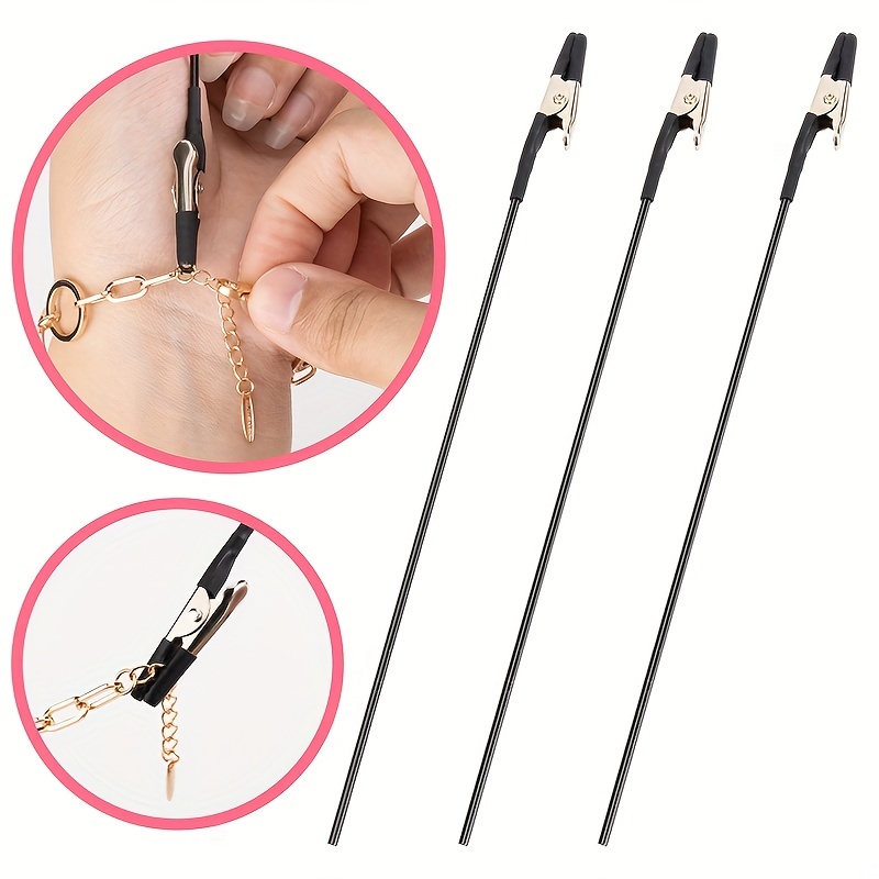 3pcs Bracelet Tool Jewelry Helper Clasp Fastening And Hooking Equipment,  Suitable For Necklace, Bracelet, Watch And Zipper Crafts Adjustment