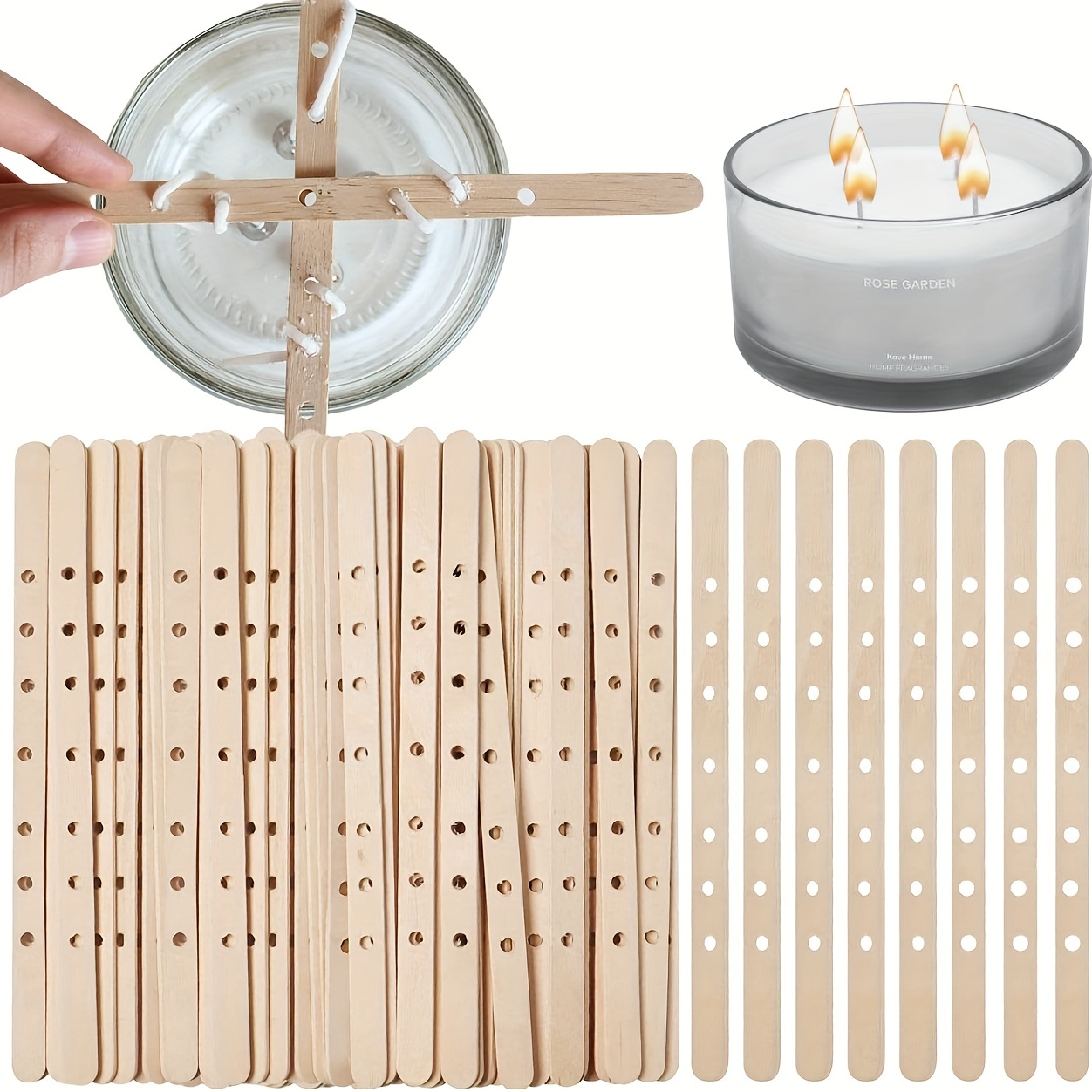 Wooden Candle Wick Holders,Candle Wicks Centering Device,Candle Wick  Bars,Wick Holders for Candle Making