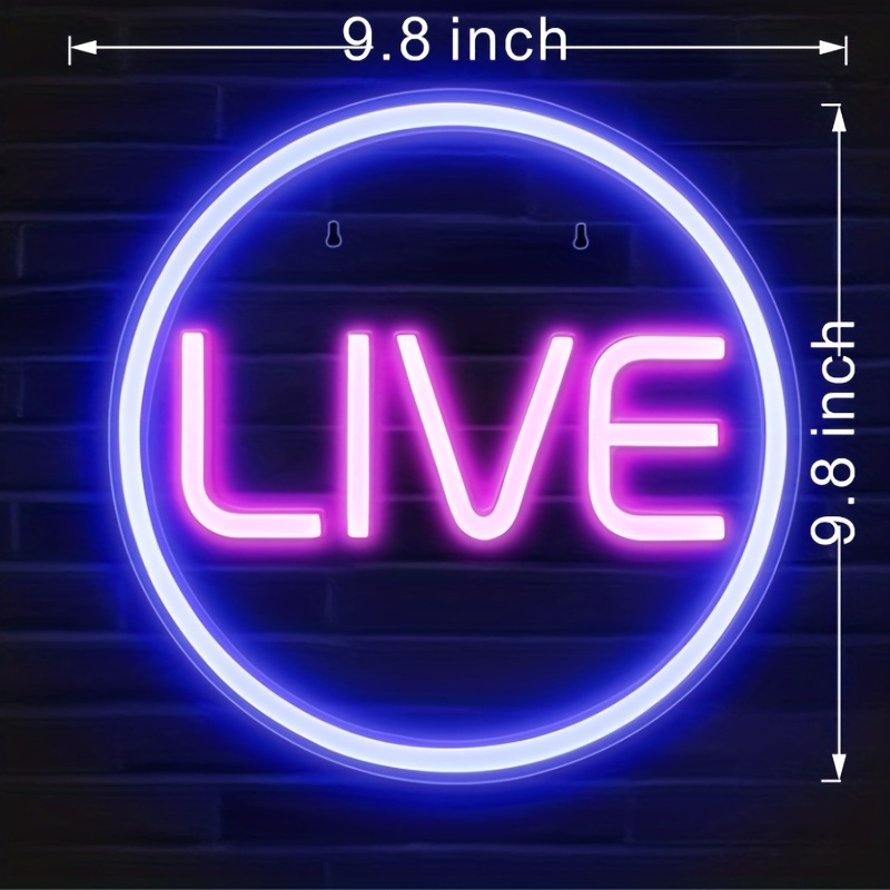 1pc Live Neon Sign LED Light, For Streaming, Gaming, Recording Studio  Decoration, Cool Live/Recording LED Sign, For Studio, Wall, Bedroom, Game  Room