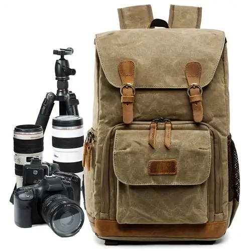 BAGSMART Camera Bag, SLR Dslr Canvas Camera Case, Vintage Padded Camera Shoulder
