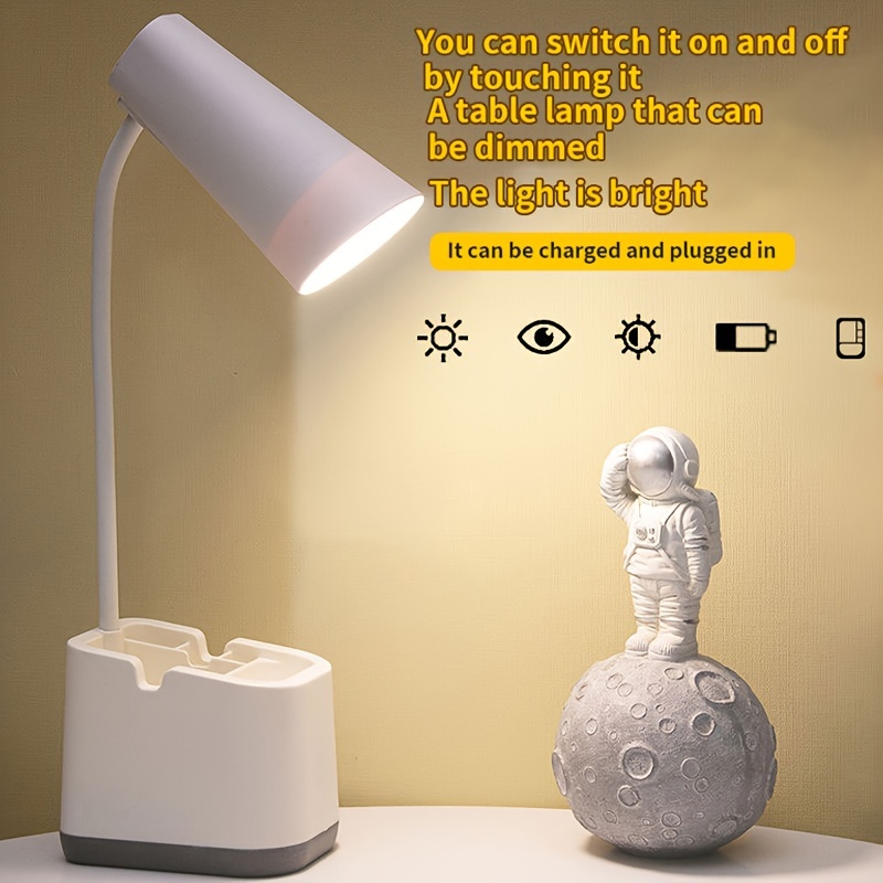 1pc Lampe de Bureau Enfant, Lampe de Table D'étude avec Porte-Stylo, Lampe  de Chevet
